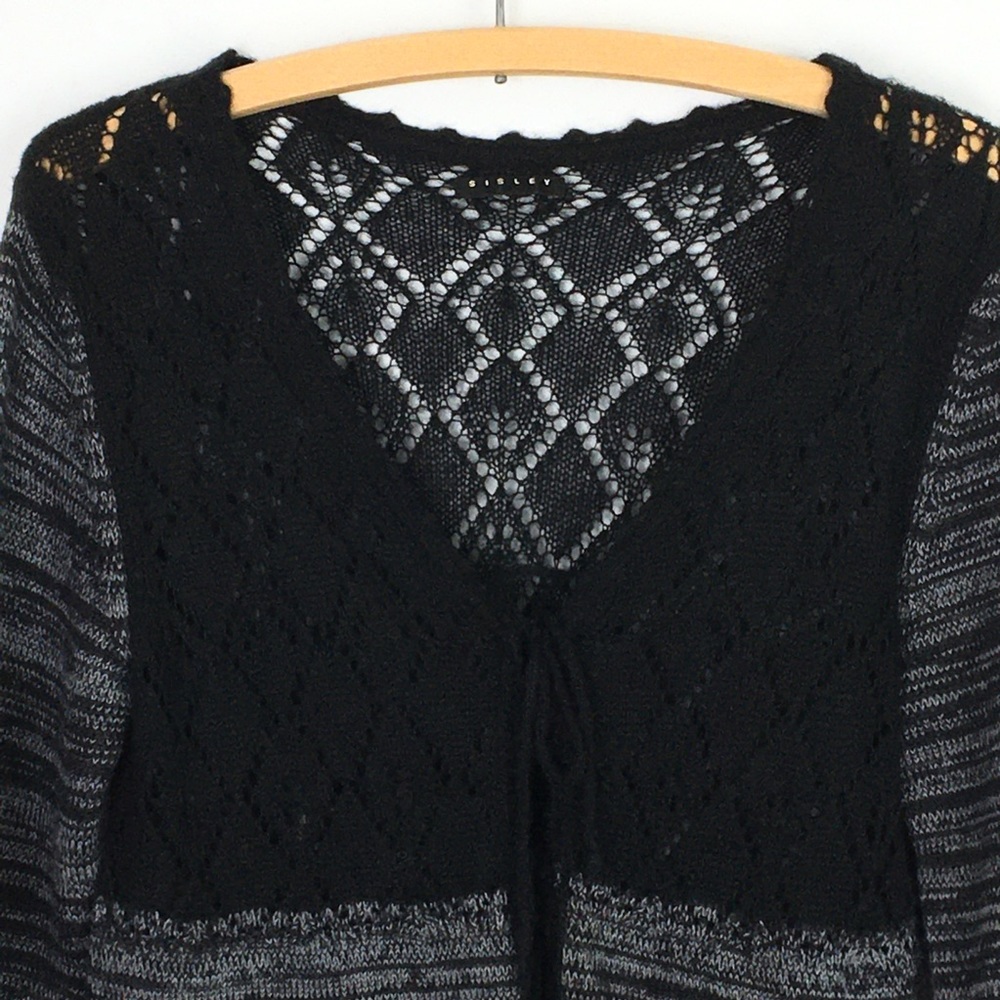 Vintage Y2K Boho Lacy Knit Cardi Cami Combo SISLEY - Picture 2 of 16
